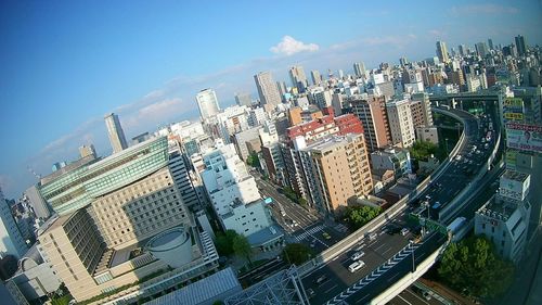 High angle view of cityscape