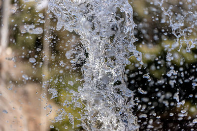 Close-up of water splashing on fountain