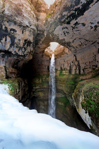 Scenic view of waterfall