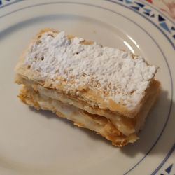 High angle view of cake in plate