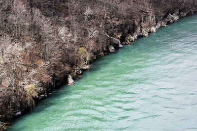 High angle view of sea