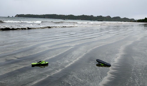 High angle view of people on beach