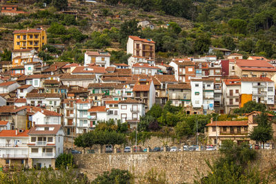 Cityscape of pedro bernardo city valle del tietar, avila, sierra de madrid, spain, a medieval town