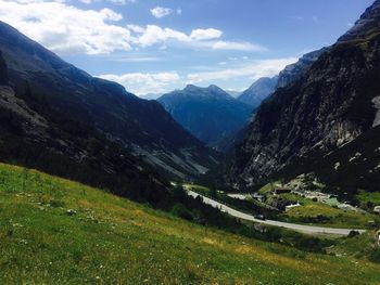 Scenic view of mountains against sky