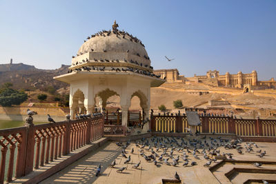 View of old building against clear sky