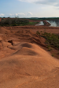 Scenic view of landscape against cloudy sky