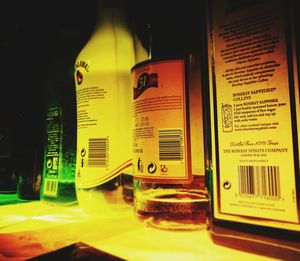 Close-up of yellow text on paper