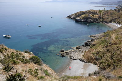 High angle view of sea against sky