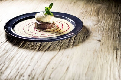 Close-up of food on table