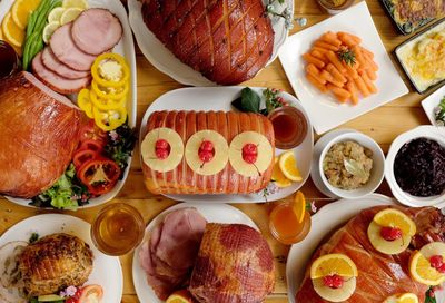 High angle view of food on table