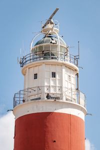 Low angle view of lighthouse against sky