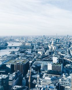 High angle view of cityscape against sky