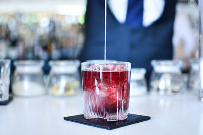 Close-up of drink on table