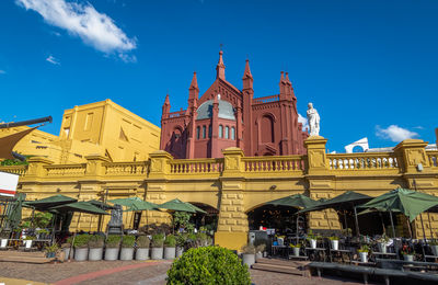 Low angle view of cathedral against blue sky