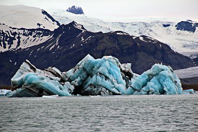 Scenic view of frozen lake