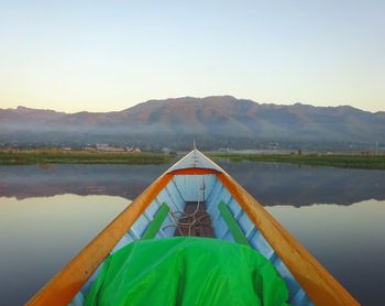 Scenic view of lake against clear sky