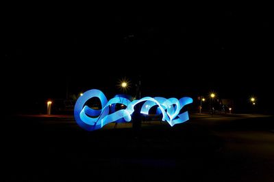 Illuminated lights at night