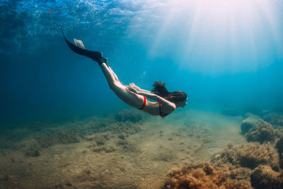 Man swimming in sea