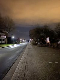 View of city street at night