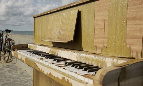 Close-up of old piano