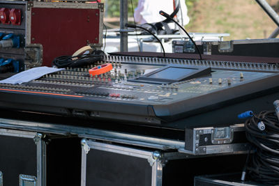 View of amplifier on stage