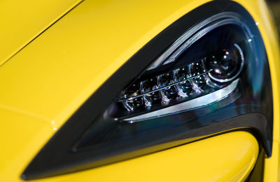 Close-up of yellow car