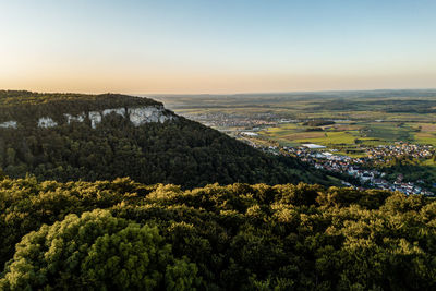 High angle view of townscape against sky