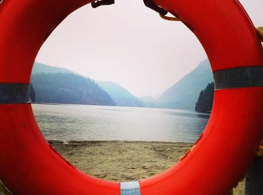 water, red, sky, nature, no people, day, scenics - nature, lake, circle, beauty in nature, tranquility, shape, geometric shape, metal, close-up, outdoors, tranquil scene, clear sky