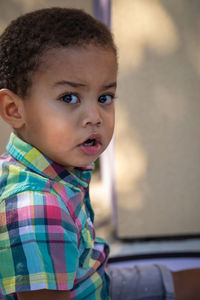 Close-up portrait of cute boy
