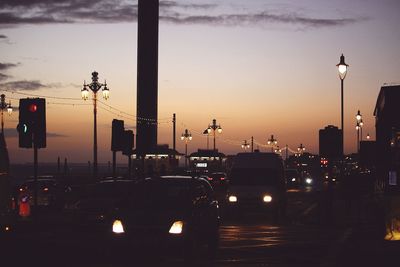 Cars on road at night