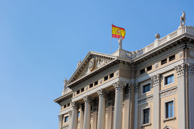 Neoclassical building of the military government of barcelona, spain.