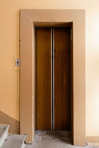 Closed wooden door