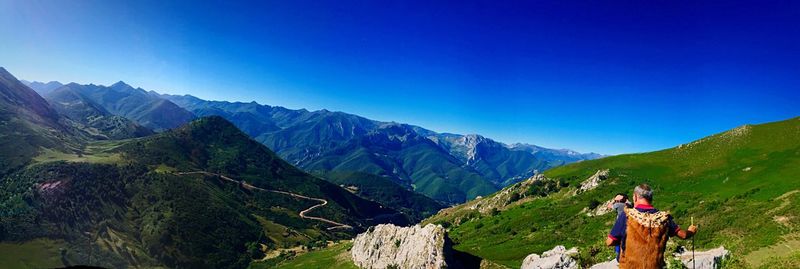 Scenic view of mountains against clear sky