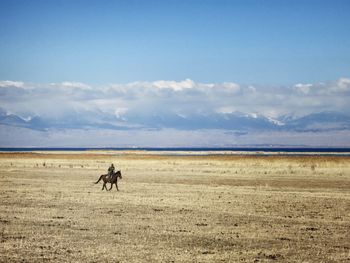 Man walking on beach