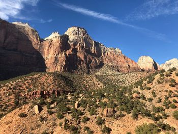 Panoramic view of rock formation against sky