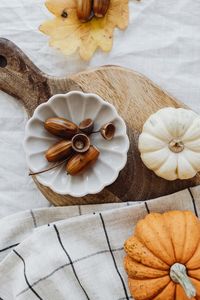 High angle view of food on table