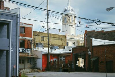 Low angle view of buildings in city