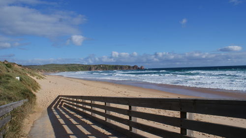 Scenic view of beach against sky