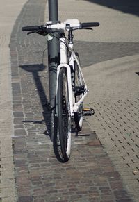 High angle view of bicycle on street