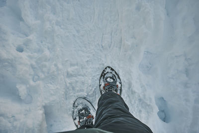 Low section of person on snow