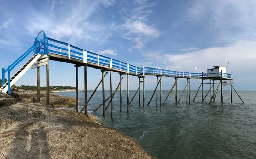 Bridge over sea against sky