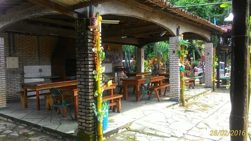 Chairs and table in restaurant