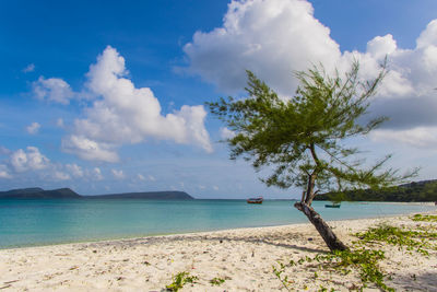 Koh rong island - long set beach on a summer day