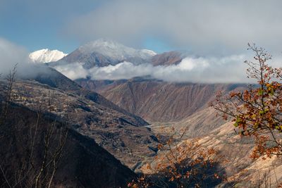 Scenic view of mountains against sky