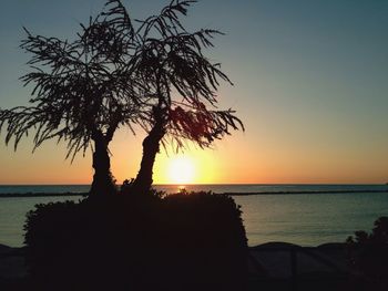 Scenic view of sea at sunset