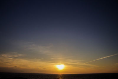 Scenic view of sea at sunset