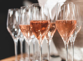 Close-up of wine glass on table