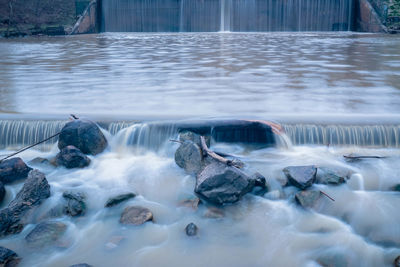 Scenic view of waterfall