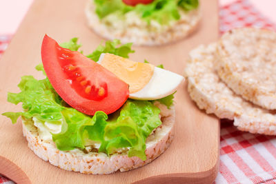 Close-up of food on table