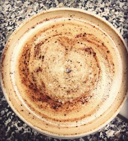 High angle view of cappuccino